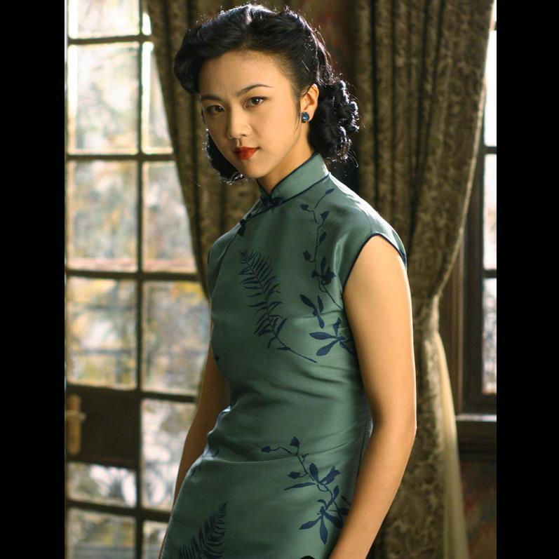 色戒汤唯同款长款中国风旗袍民国复古老上海连衣裙女印花雪纺明星
