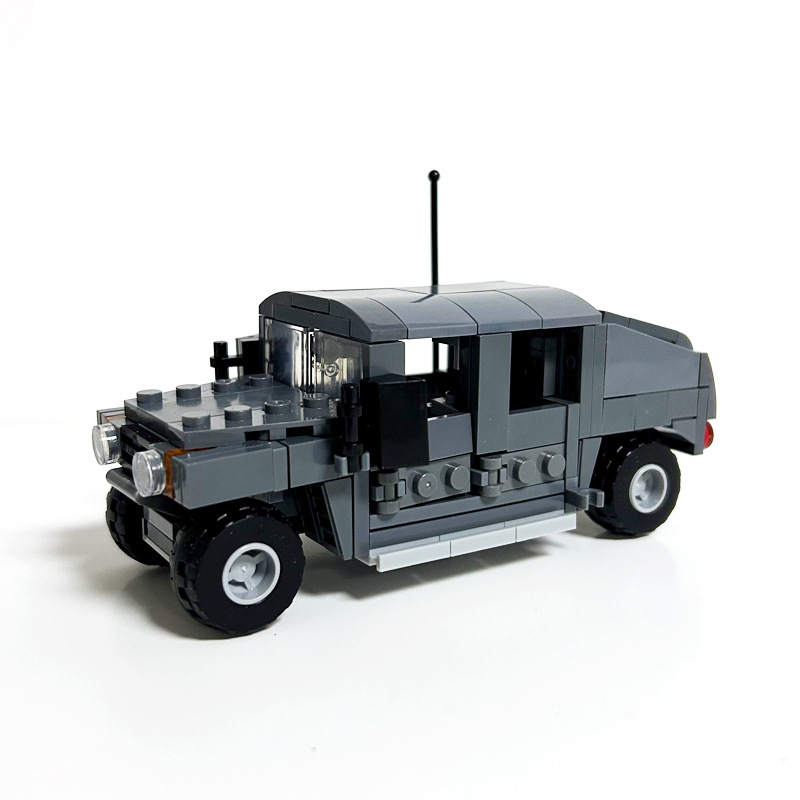 悍马越野车积木美式军车装甲车战车拼装玩具兼容乐高moc小颗粒