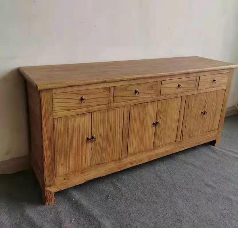 加工定做木质新中式榆木柜子隔断柜玄关柜做旧餐边柜门厅柜储物柜