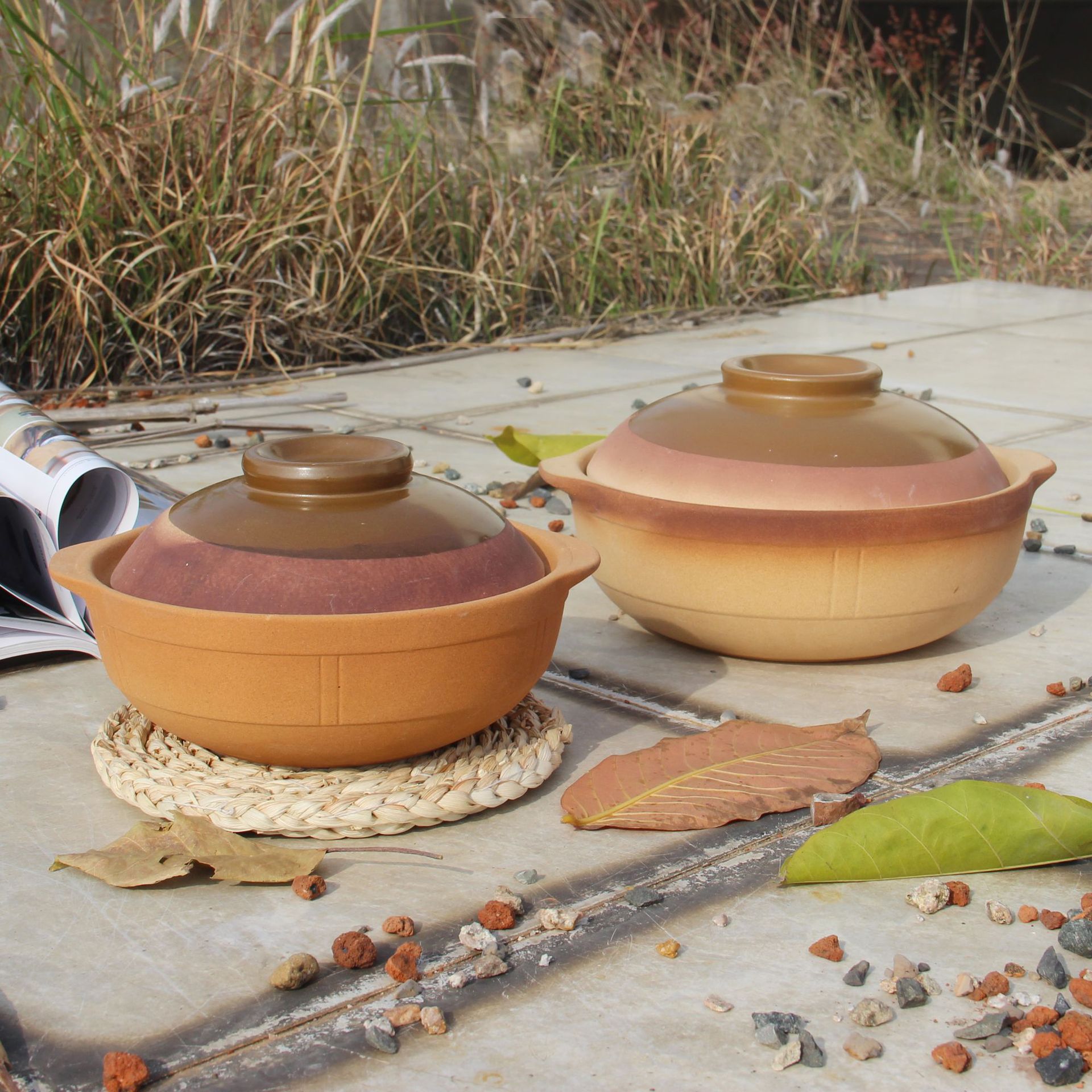 0成交2个相似陶土半釉广式煲仔老式小砂锅商用外卖打包砂锅复古土陶