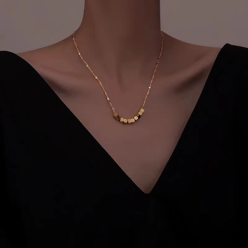 Ins Titanium Steel Necklace for Women Special Interest Light Luxury High-Grade Spring Commuter Ornament Fashionable All-Match Clavicle Chain