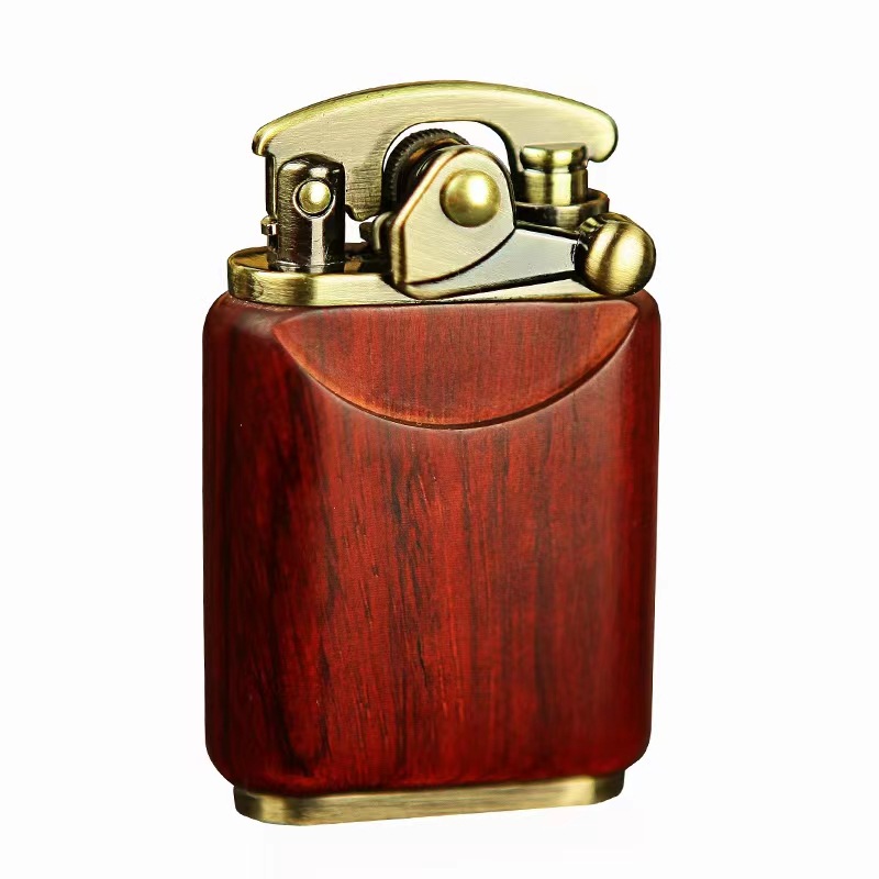 Rosewood Solid Wood Lighter The Mystic Nine Kerosene Windproof Zorro Gifts for Boys Custom Logo Lettering Creative Lighter