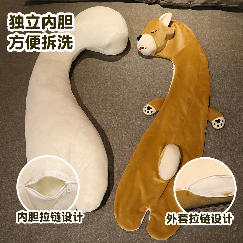 Cartoon Doll Dinosaur Girl Bed Clip Leg Sleeping Cute Plush Toy Bedside Cushion Home Long Pillow