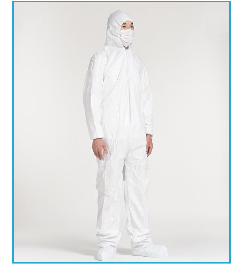 定制一次性防护服无纺布sf透气膜防水连体服洁净带帽隔离防护衣