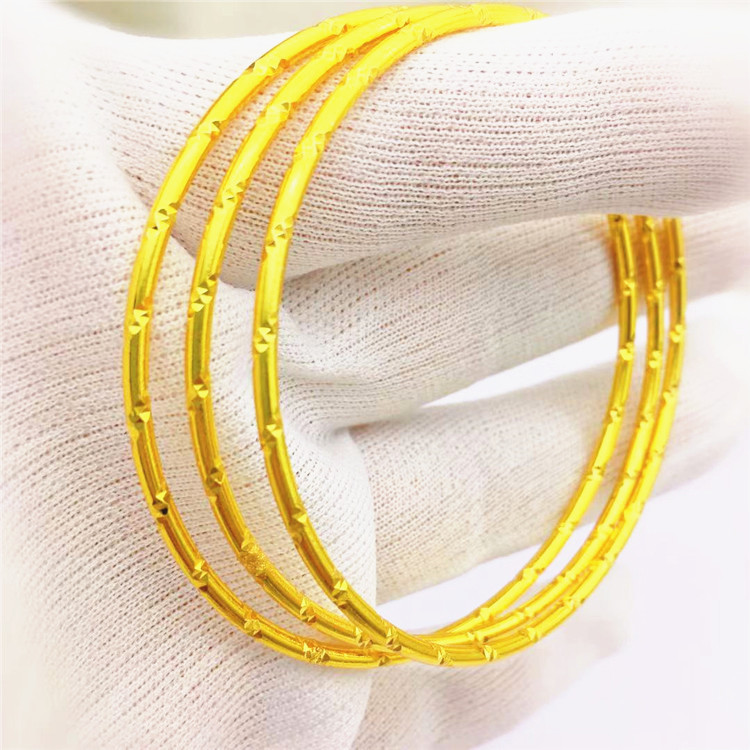 越南沙金 女士手镯 螺纹手环 镀金 线环沙金 饰品批发