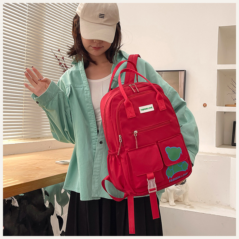 Junior's Schoolbag Women's Korean-Style Harajuku Style Lightweight High School Backpack Large Capacity Campus All-Match Backpack for Primary School Students