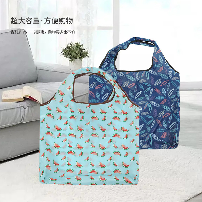 Supermarket Portable Shopping Bag Foldable Lightweight Carrying Eco-friendly Bag Waterproof Oxford Cloth Folding Hand Shopping Bag