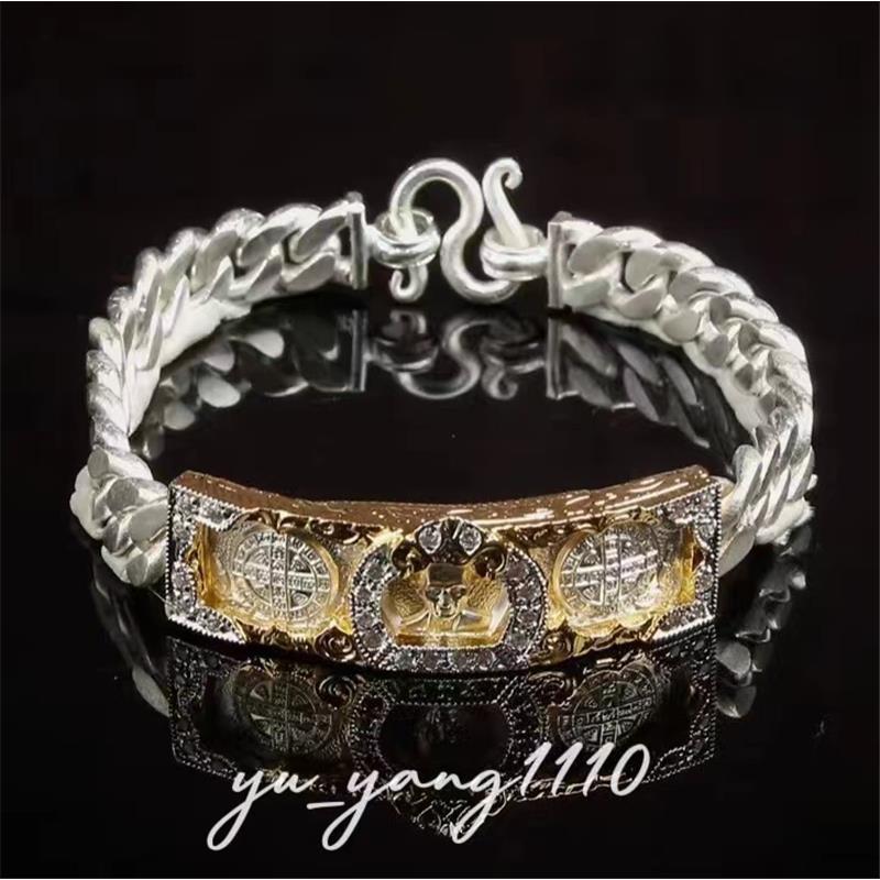 泰国佛牌龙婆瑞2561纯银手链 情侣纯银女款男款富甲手链 国内现货