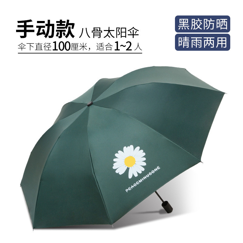 Three-Fold Manual Sun Protection UV-Proof Sun-Proof Men's and Women's Dual-Use Logo Printing Advertising Umbrella