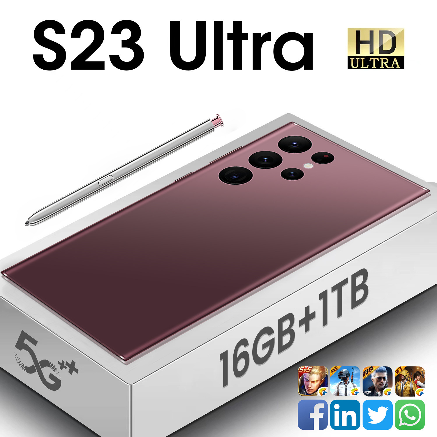 新款跨境手机S23Ultra智能安卓手机大屏高端手机工厂批发 触摸笔