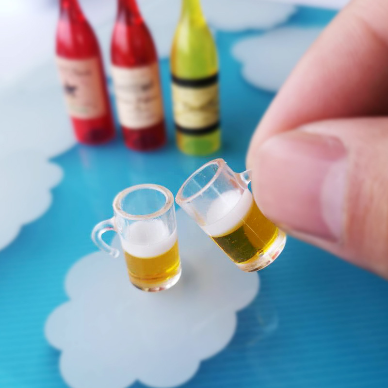 微缩啤酒杯模型 1:12dollhouse娃娃屋配件迷你食玩场景袖珍的玩具