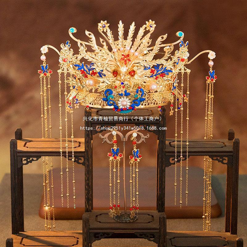 凤冠霞帔头饰2024新款秀禾服结婚中式婚礼古装新娘褂饰品套装