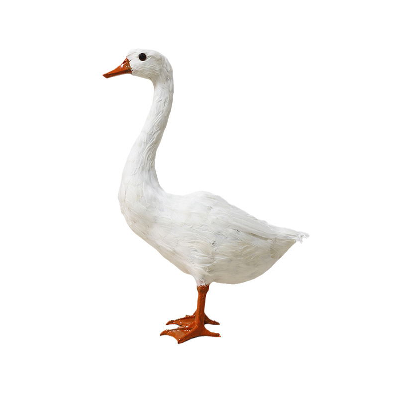 n2ty批发仿真大白鹅拍照道具儿童摄影田园摆件鹅模型室内外装饰布