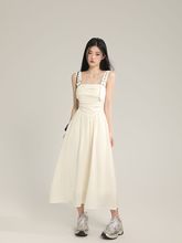 白色连衣裙女夏季小个子气质显瘦背带长裙
