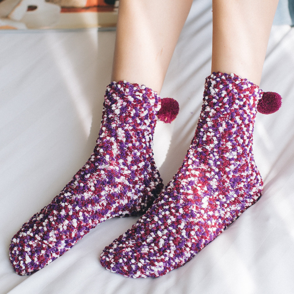 欧美热销地板袜 休闲袜家居脱鞋袜 绣花地板袜 长绒纱地板袜 -报价