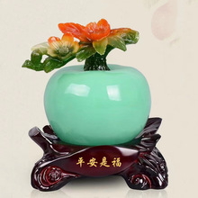 平安是福家居装饰品摆件苹果柿子乔迁现代中式客厅玄关酒柜送礼