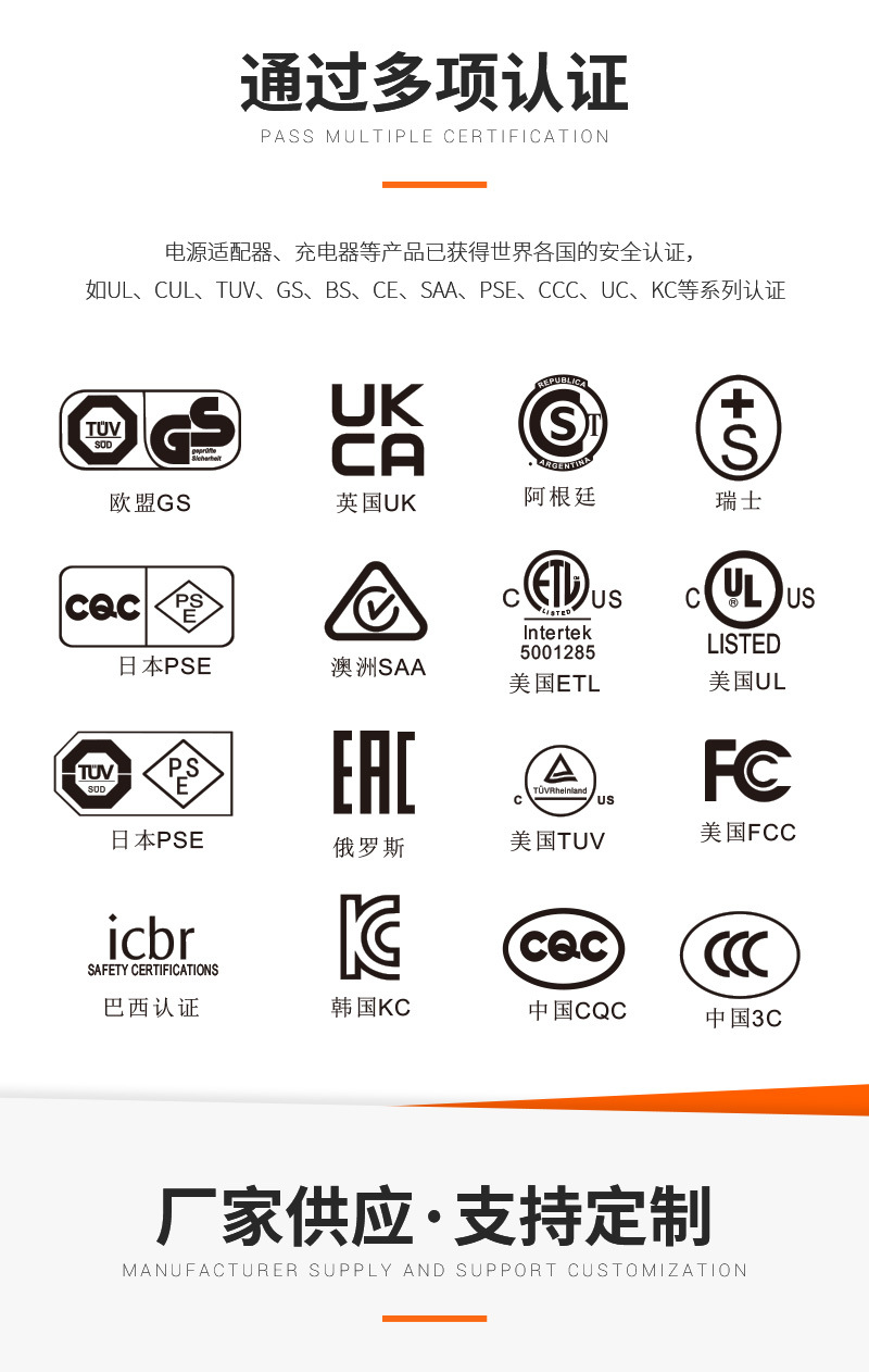 厂家定制12v1a电源适配器ul巴西规ce认证led灯条灯带台灯开关电源
