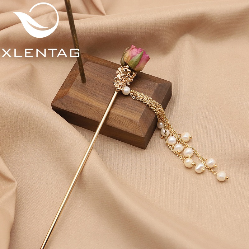 天然珍珠发簪古风盘发头饰简约流苏簪子发饰设计新品汉服饰品批发