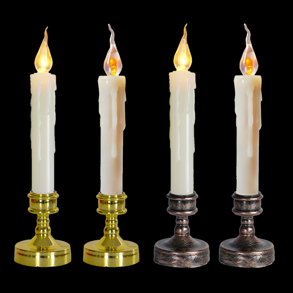 亚马逊新品蜡烛 烛台套装 家居场景布置生日仿真杆蜡电子led蜡烛