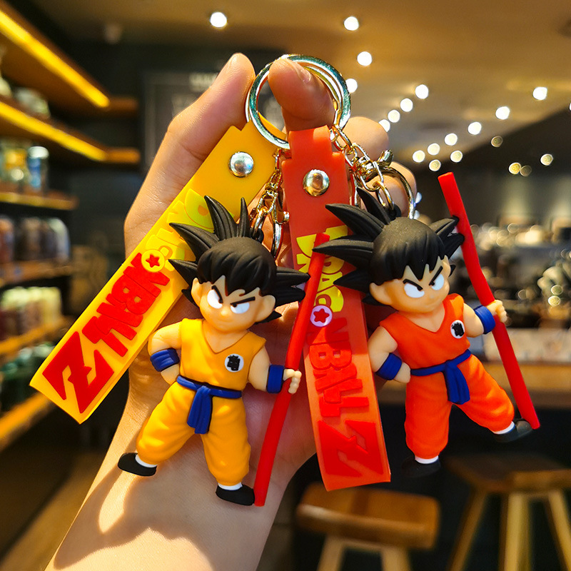 Cartoon Anime Dragon Ball Monkey King Keychain Automobile Hanging Ornament Doll Key Chain Hand-Made Key Ring Small Gift