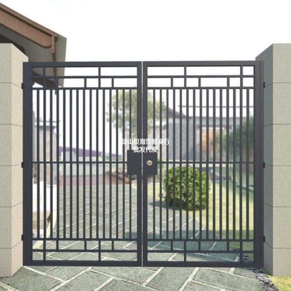 铁门简易大门铁艺庭院大门农村双开门别墅户外铁门家用栅栏门配件