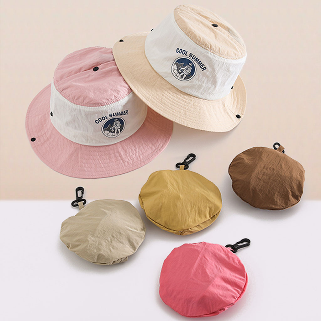letter color matching children‘s quick-drying bucket hat easy storage fashion summer thin children‘s outdoor sun hat wholesale
