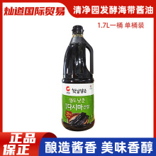 韩国进口清净园发酵厚海带昆布酱油宝宝营养料理韩式调味料1.7L