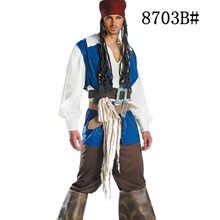 万圣节男装角色扮演服 实拍出口 加勒比海盗服装 Pirate Costume