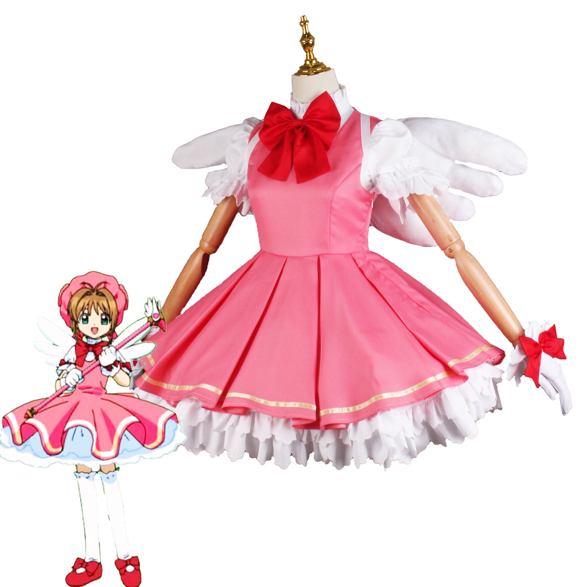 现货 百变小樱cos服小樱红白战斗服cosplay动漫服装cospaly女