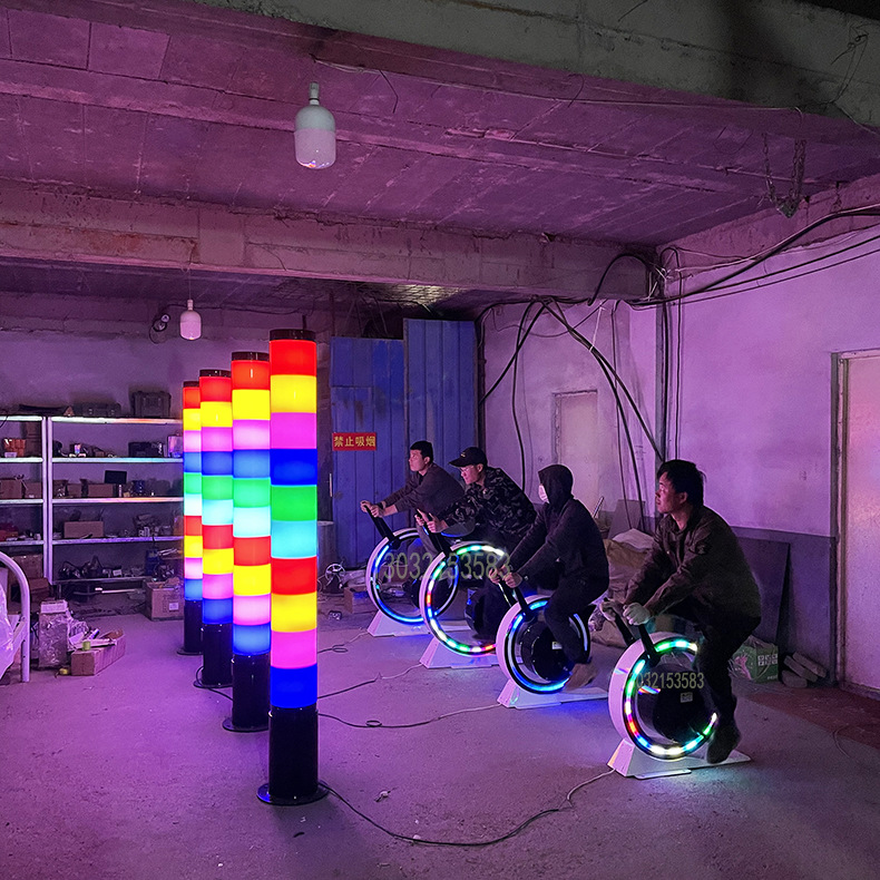 游乐设备网红互动道具骑行体育运动公园发电喷泉脚踏动感单车￥18989