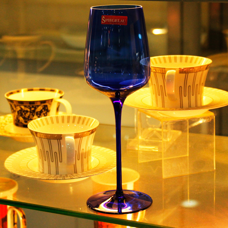 蓝色妖姬 德国spiegelau蓝色水晶高脚杯贵腐酒杯甜白葡萄红酒杯