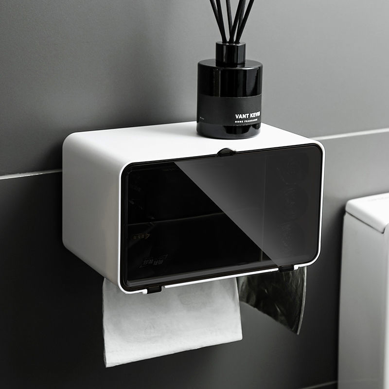 纸巾盒卫生间 免打孔壁挂磁吸置物架厕所厕纸收纳手纸抽纸盒厂家