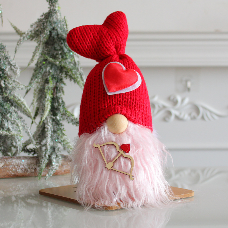 2024 Cross-Border Faceless Doll Knitted Plush Red Dwarf Doll Four Seasons Christmas Figurine Doll Ornaments