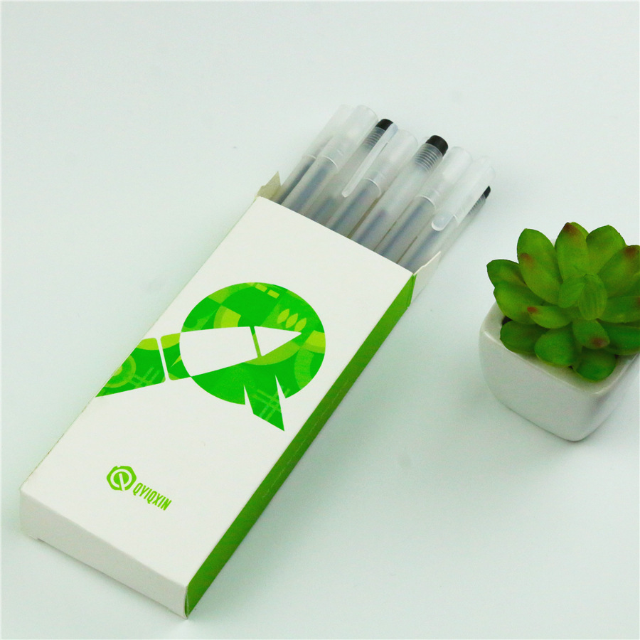 Gel Pen Customized Logo Advertising Signature Pen 0.5 Black mm Syringe Water-Based Refill Pp Material Pen Holder