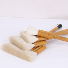 羊毛刷笔排笔刷子3连5连水彩笔刷纯羊毫竹杆毛笔刷国画渲染笔水粉