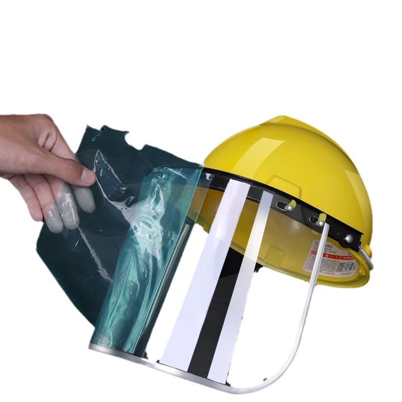 Factory Wholesale Welding Shield with Cap-Type Face Screen Pvc Protective Bracket Face Screen Polished Transparent Welding Mask