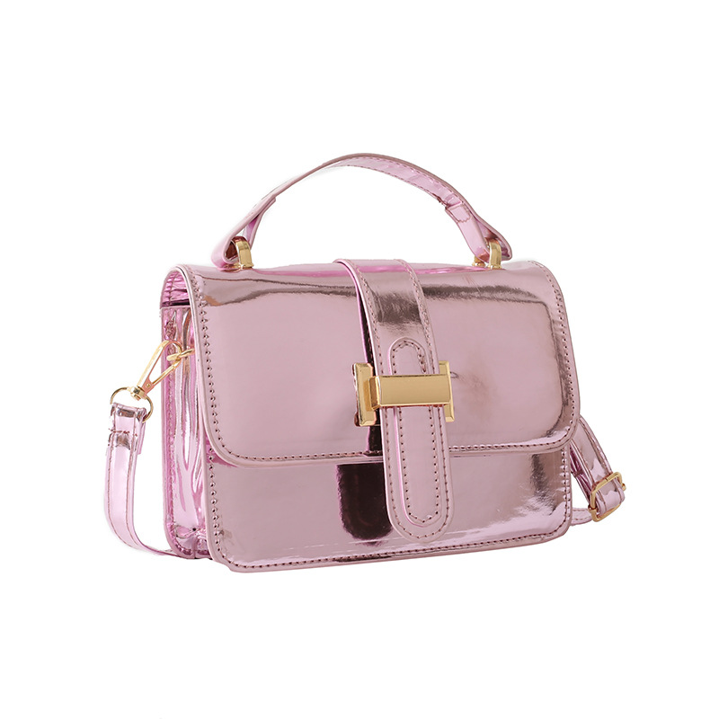 Fashion Patent Leather Glossy Small Square Bag 2023 Summer Niche High Quality Bag Women's Bag Western Style Internet Celebrity Shoulder Messenger Bag