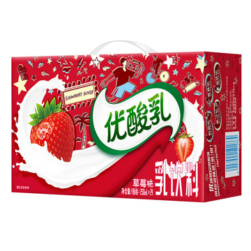 酸奶优酸乳250*24盒/箱原味草莓钙味蓝莓冰糖山楂酸牛奶