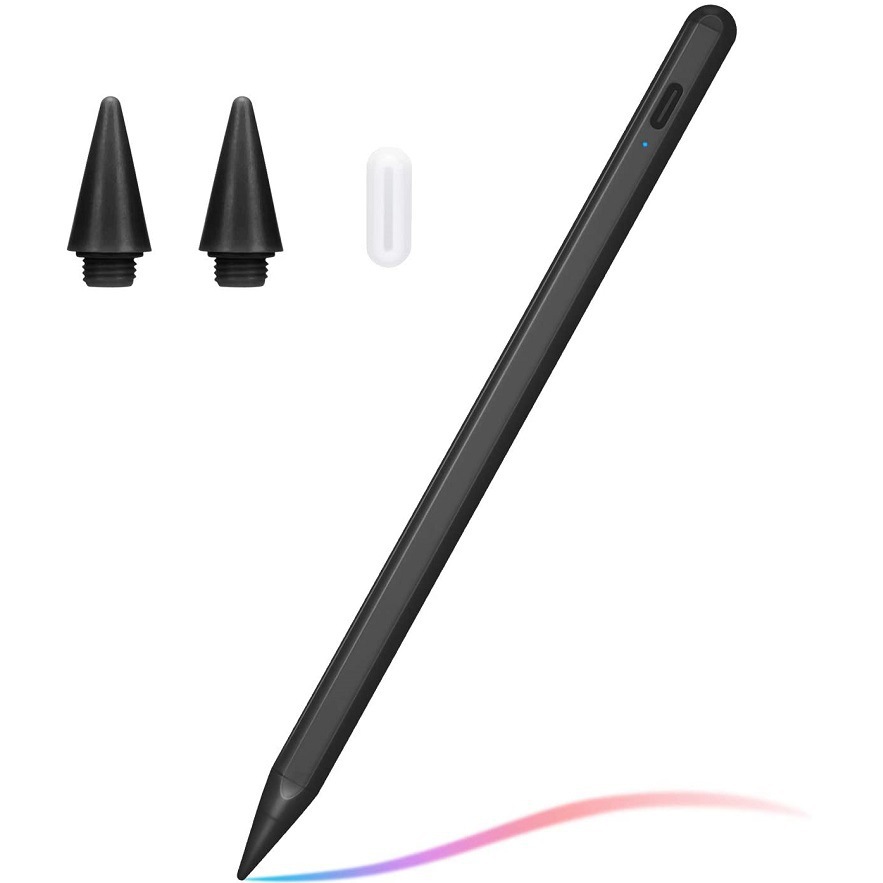 适用ipad2018-2021倾斜压感笔带磁吸防误触笔电容笔ipad触屏笔