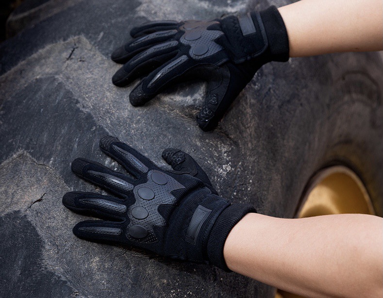 厂家全指战术手套 男款超纤触屏橡胶手背防寒透气保暖