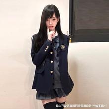 花千猪圣研高西装 JK制服女学院风三粒扣灰色黑色绀西服外套