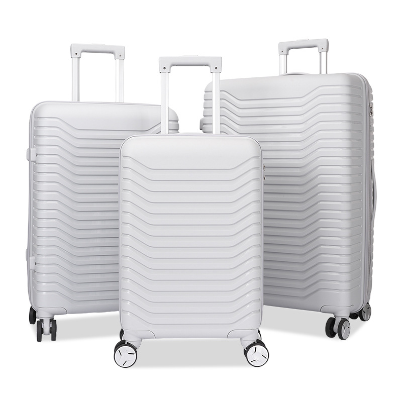 Pp Luggage Hard Shell Suitcase Universal Wheel Traveling Trolley Case Cross-Border Suitcase Three-Piece Set Customized New Product Trolley Case