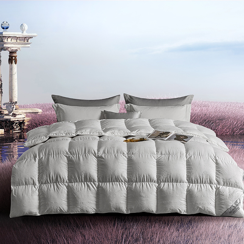 加厚保暖羽绒被秋冬新款提花95进口大朵鹅绒被五星级酒店被子批发