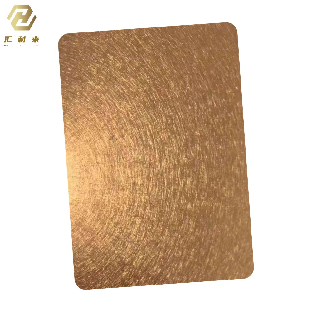 玫瑰金乱纹不锈钢板 酒店装饰工程拉丝镜面不锈钢彩色板剪折刨