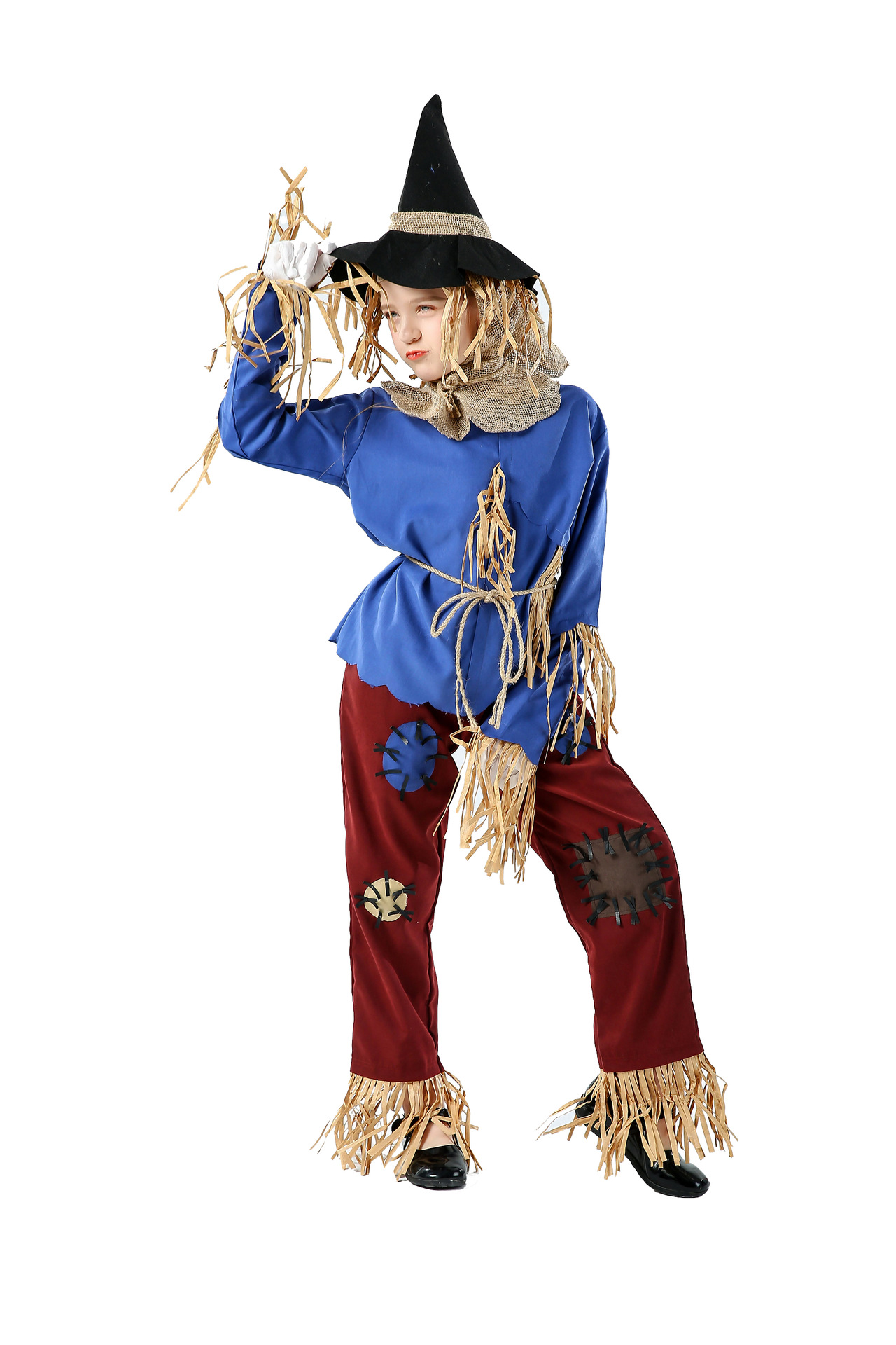 万圣节cosplay绿野仙踪儿童稻草人男女同款角色扮演舞台演出服装