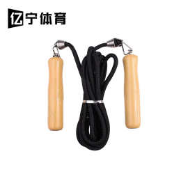跨境同款儿童跳绳现货弹簧木柄棉胶跳绳结实成人学生运动跳绳
