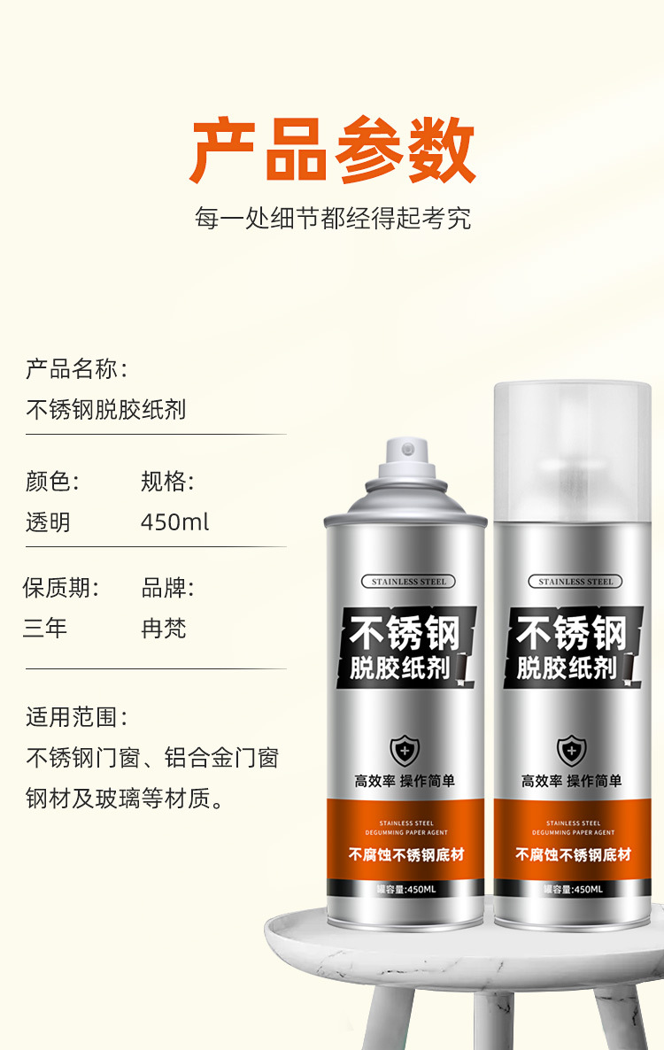 不锈钢脱胶剂去粘胶门窗保护膜强力清除神器家用铝合金万能除胶剂