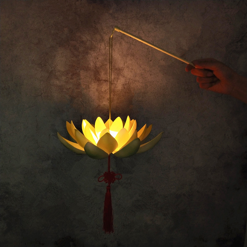手提莲花荷花灯古装汉服写真拍照舞台道具含电池厂家