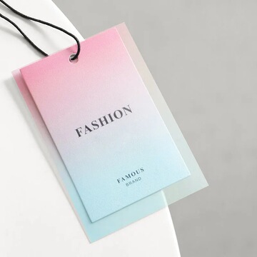 吊牌网红服装店挂牌现货通用衣服吊卡渐变塑料pvc标签纸吊粒吊绳