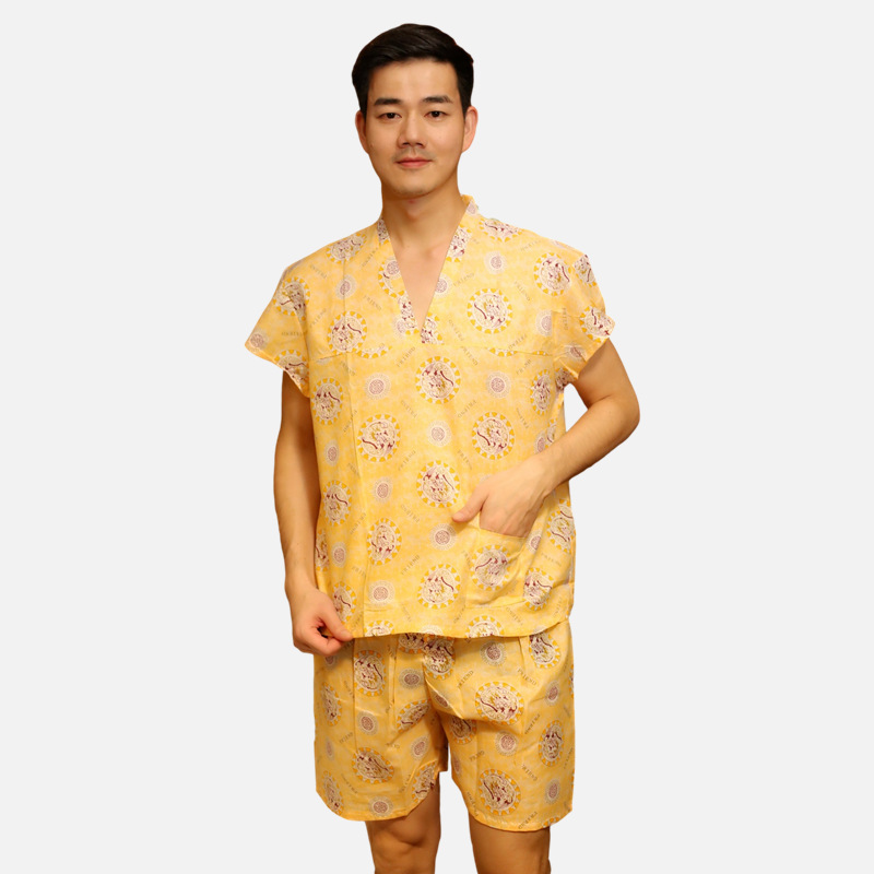 厂家定制一次性汗蒸服纯棉足疗洗浴服男艾灸服水疗桑拿服酒店睡衣